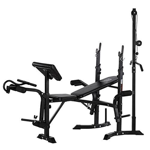 Qianglin All-in-1 Adjustable Weight Bench Set for Full Body Workout, Gift for Dad, Olympic Weight Strength Training Bench, Heavy Duty Weight-Lifting Bed Exercise Machine Fitness Equipment