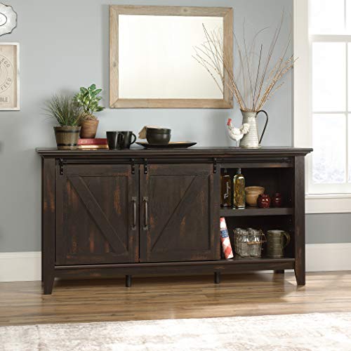 Sauder Dakota Pass Credenza for TVs up to 70" - Char Pine Finish