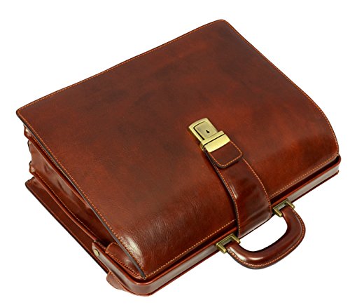 Leather Briefcase Doctor Attache Lawyer Bag Large Handmade Brown Time Resistance