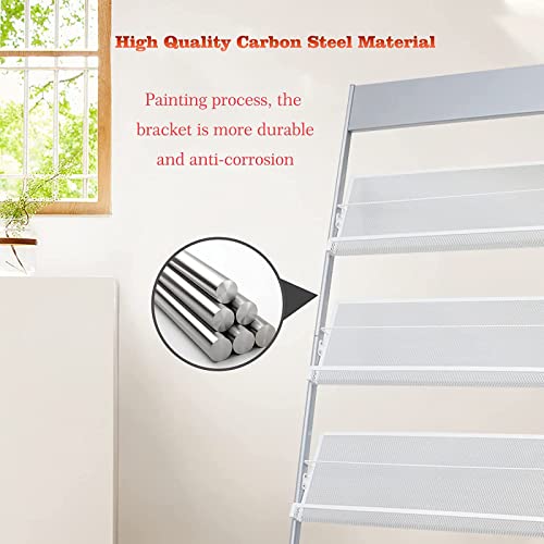 Generic 4-Layer Brochure Display Stand with Wheels, Floor Standing Magazine Rack for Exhibitions, Office, 64 * 35.5 * 159cm Black