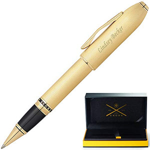 Cross Pen | Engraved Cross Peerless 125 Rollerball - 23K Gold Plated Pen. Custom Engraving of a Name or Message by Dayspring Pens Included for a Unique Luxury Gift Pen.