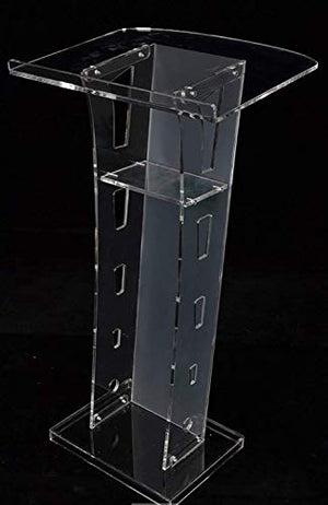 INTBUYING 45IN Acrylic Plexiglass Conference Pulpit Podium Stand Floor-Standing Clear