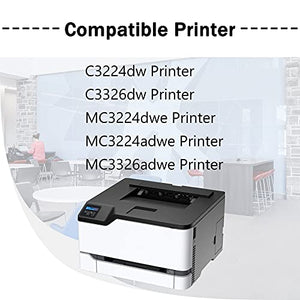 (1BK+1C+1M+1Y) C3210K0 C3210C0 C3210M0 C3210Y0 Remanufactured Toner Cartridge Compatible C3224 Replacement for Lexmark C3224dw C3326dw MC3224dwe MC3224adwe MC3326adwe Printer Toner