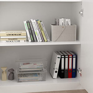 AIEGLE Large White Bookshelf Set with Open Shelves & Doors (47.2" W x 15.7" D x 70.9" H)