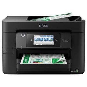 Epson Workforce Pro WF 4820 Wireless All-in-One Color Inkjet Printer, Black - Print Scan Copy Fax - 25 ppm, 4800 x 2400 dpi, 8.5 x 47.2, Auto 2-Sided Printing, 35-Sheet ADF, Bluetooth, Ethernet, USB