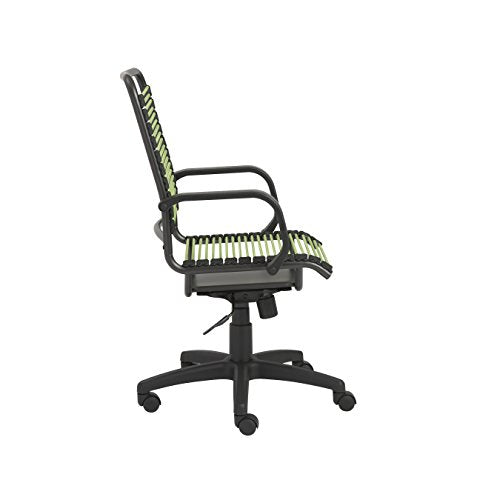 Eurø Style 02548GRN Bradley Bungie Office Chair, L: 27 W: 23 H: 37.5-43 SH: 17.5-23, Green