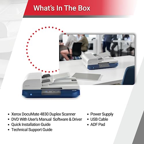 Xerox DocuMate 4830 Duplex Document Scanner with Flatbed