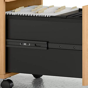 Bush Business Furniture Studio C U Shaped Desk with Mobile File Cabinet, 72W x 36D, Natural Maple