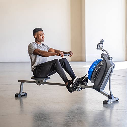 Sunny Health & Fitness Hydro+ Dual Resistance Magnetic Water Rowing Machine (Hydro+)