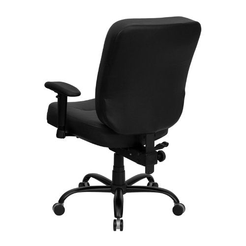 Flash Furniture HERCULES Series Big & Tall 400 lb. Rated Black Leather Executive Swivel Chair with Adjustable Arms