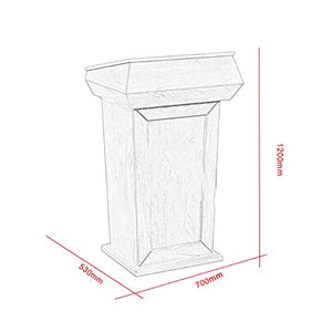 LIUMANG Deluxe Wood Podium Reception Stand-Up Lectern (Red Brown, 53x70x120cm)