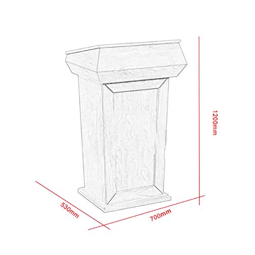 LIUMANG Deluxe Wood Podium Reception Stand-Up Lectern (Red Brown, 53x70x120cm)