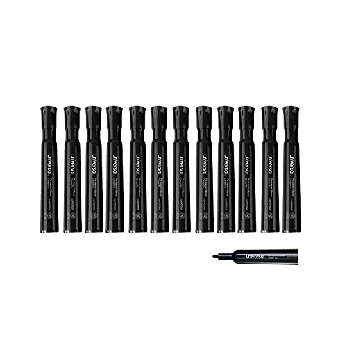 2 set - Universal Permanent Markers, Chisel Tip, Black, Dozen (UNV07051)
