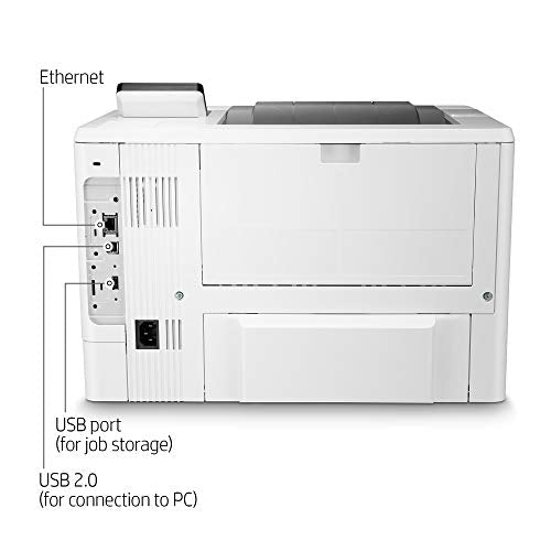 HP Laserjet Enterprise M507 n Single-Function Wired Monochrome Laser Printer, White - Print Only - 2.7" LCD, 45 ppm, 1200 x 1200 dpi, 1.5GB Memory, USB 2.0 and Ethernet Connectivity