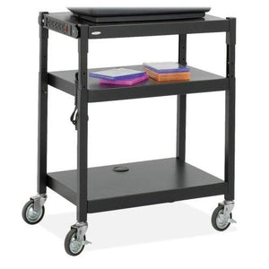 Safco Products 8932BL Steel Adjustable Height AV Cart, Black