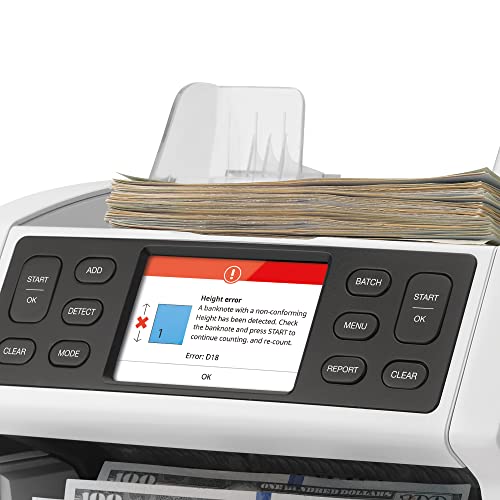 Safescan 2885-S - Multilingual Bill Value Counter for Mixed Denomination Bills with Additional sensors and Bank Grade 7-Point Full Spectrum Counterfeit Detection,Grey,112-0654
