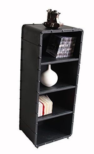 Diwhy Retro Vintage Industrial Metal Standing Bookcase Storage Cabinet (4-Shelf)