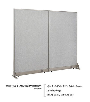 GOF Freestanding Office Partition, Large Fabric Room Divider Panel, 72" W x 72" H