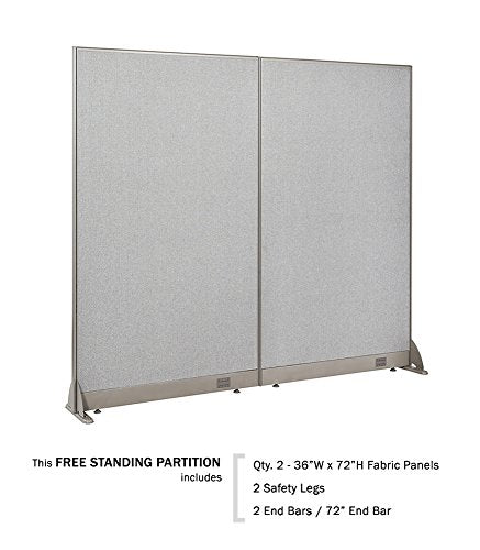 GOF Freestanding Office Partition, Large Fabric Room Divider Panel, 72" W x 72" H