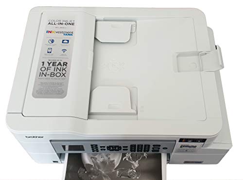 Brother MFC-J805DWB INKvestment Tank All-in-One Wireless Color Inkjet Printer - 4-in-1 Print Copy Scan Fax - 12 ppm, 6000 x 1200 dpi, Auto Duplex, up to 1-Year of Ink in-Box, Tillsiy Printer Cable