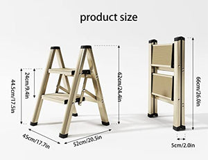 LUCEAE 2 Step Alumistep Stool with Wide Treads and Non-Slip Pads