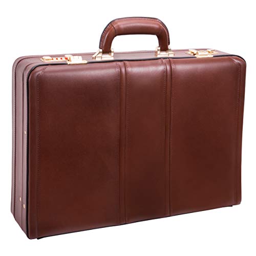 McKleinUSA V Series, Coughlin, Top Grain Cowhide Leather, Leather 4.5" Expandable Attaché Briefcase, Brown (80464), 18 L x 4 5 W x 13 H