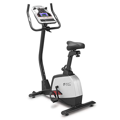 CIRCUIT FITNESS Circuit Fitness Magnetic Upright Exercise Bike with 15 Workout Presets, 300 lbs Capacity AMZ-594U