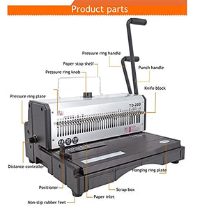 None Heavy Duty Bookbinding Machine 40 Hole Iron Ring Manual Punching Machine 33cm - Round and Square Hole