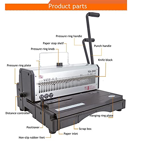 Heavy Duty Bookbinding Machine 40 Hole Iron Ring Manual Punching Machine 33cm - Round and Square Hole