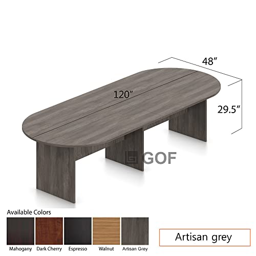 GOF Conference Table & Chairs Set, 10FT (G10900B), 10ft Table with 8 Chairs, Artisan Grey