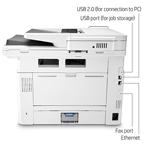 HP Laserjet Pro MFP M428 fdw All-in-One Wireless Monochrome Laser Printer, White - Print Scan Copy Fax - 40 ppm, 1200 x 1200 dpi, Auto Duplex Printing, 50-Sheet ADF, Ethernet, Cbmou External Webcam