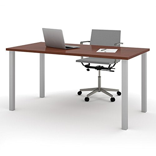 Computer Desk Large Work Surface Home Office Furniture Workstation Laptop PC Table Study Writing Reading Silver Accent