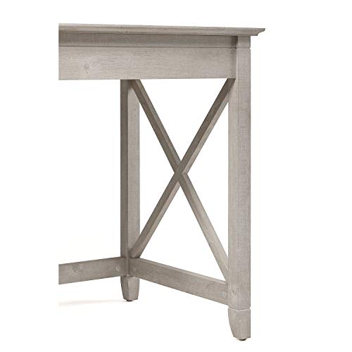 Bush Furniture Key West L Shaped Desk Set with File Cabinet and Bookcase, 60W, Washed Gray