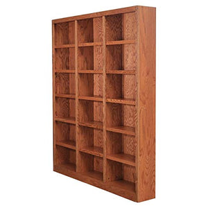 Home Square 84" Tall 18-Shelf Triple Wide Wood Bookcase in Dry Oak - Set of 2 by Home Square