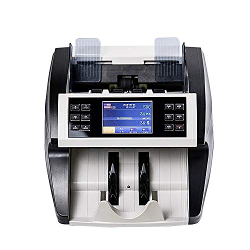Aibecy Bill Counter Multi-Currency Cash Banknote Money Bill Automatic Counter Counting Machine with UV MG MT IR Counterfeit Detector Supports Mixed Value Counting Function for EURO/USD/GBP/AUD/JPY/KRW