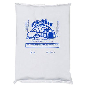 Ice-Brix IB24BPD Cold Pack, 8" Length x 6" Width x 1-1/4" Height, 24 oz, White (Case of 12)