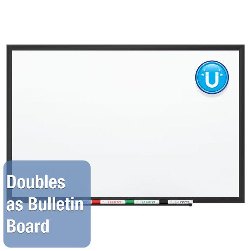 Quartet Porcelain Magnetic Whiteboard, 5 x 3 Feet, Black Aluminum Frame (2545B)