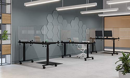 Stand Steady Clear Desktop Panel | Clamp On Protective Acrylic Shield & Sneeze Guard | Desk Divider Securely Attaches to Desks & Tabletops | for Offices, Schools, Libraries & More (60 x 24)