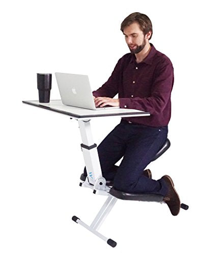 The Edge Desk Ergonomic Kneeling Chair and Desk.  Adjustable and Portable. Encourages Proper Upright Sitting, Reduces Fatigue and Pain