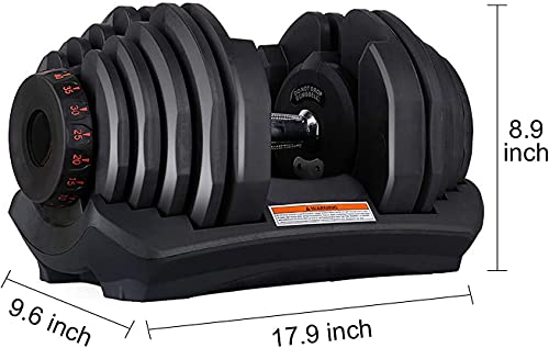 VEICAR 88lbs Adjustable Dumbbell,10lb-88lb Fast Adjust Weight Dumbbell,Training Weights Gym Equipment for Man and Women Exercise Dumbbell (Single)