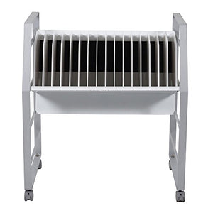 Luxor Rolling 16 Tablet/Chromebook Open Charging Cart with Steel Frame, Cord Management Included