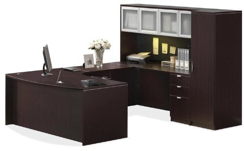 U Shaped Desk with Hutch and Storage