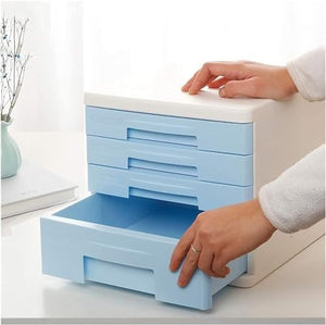 FOTN Office Filing Storage Cabinet with 4 Drawers - Large, Plastic Desktop Organizer