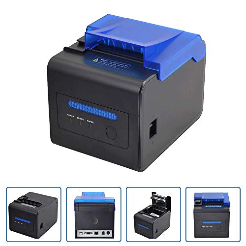MUNBYN POS Printer, 3.1" POS Receipt Printer 80mm Thermal Receipt Printer, Sound Alarm, Kitchen Printer with Auto Cutter, USB Serial Ethernet Support ESC/POS, Windows Desktop POS Bill Tickets Printer