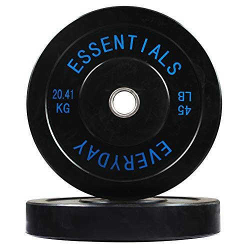 BalanceFrom Everyday Essentials Color Coded Olympic Bumper Plate Weight Plate with Steel Hub