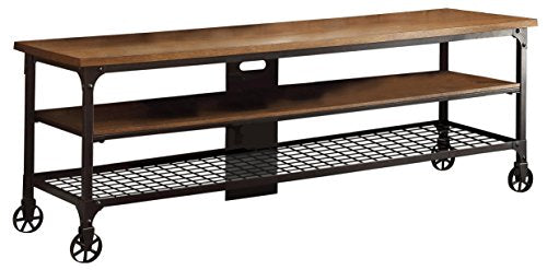 Homelegance 50990-T Two Shelves Cottage Style TV Stand with Black Metal Frame