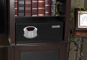 Honeywell Safes & Door Locks - 5105 Low Profile Steel Security Safe with Hotel-Style Digital Lock, 1.14-Cubic Feet, Black