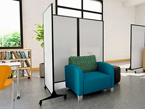 VERSARE QuickWall Folding Portable Partition | 3 Panel Room Divider | Sound Absorbing | 8'4" x 6'8" Marble Gray Panels