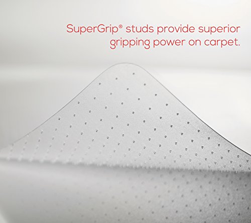 Deflecto Polycarbonate EconoMat, Clear Chair Mat, All Carpet Types Use, Rectangle, Straight Edge, 46" x 60", Clear (CM11442FPCCOM)