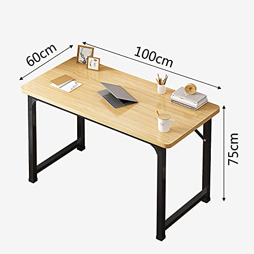 Computer Desk, Modern PC Table, Office Desk Sturdy Writing Workstation for Home/Office, Black Metal Frame, 39.37 Inch